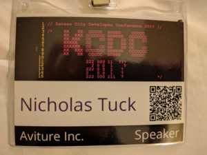 KCDC Speaker Badge Nick Tuck